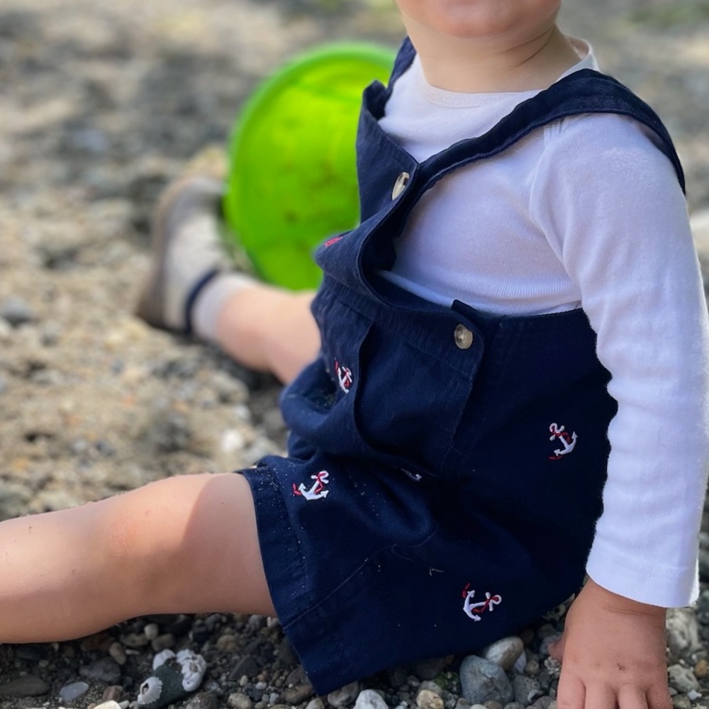 Starting Out Navy Blue Anchor Overalls